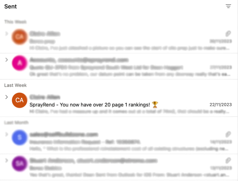 SEO results email